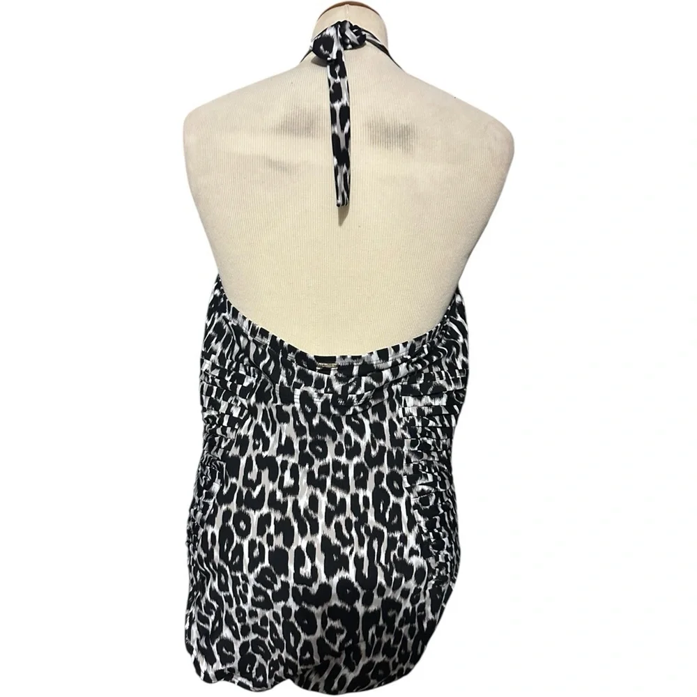 Calvin Klein Halter One Piece Leopard Swimsuit Size 16